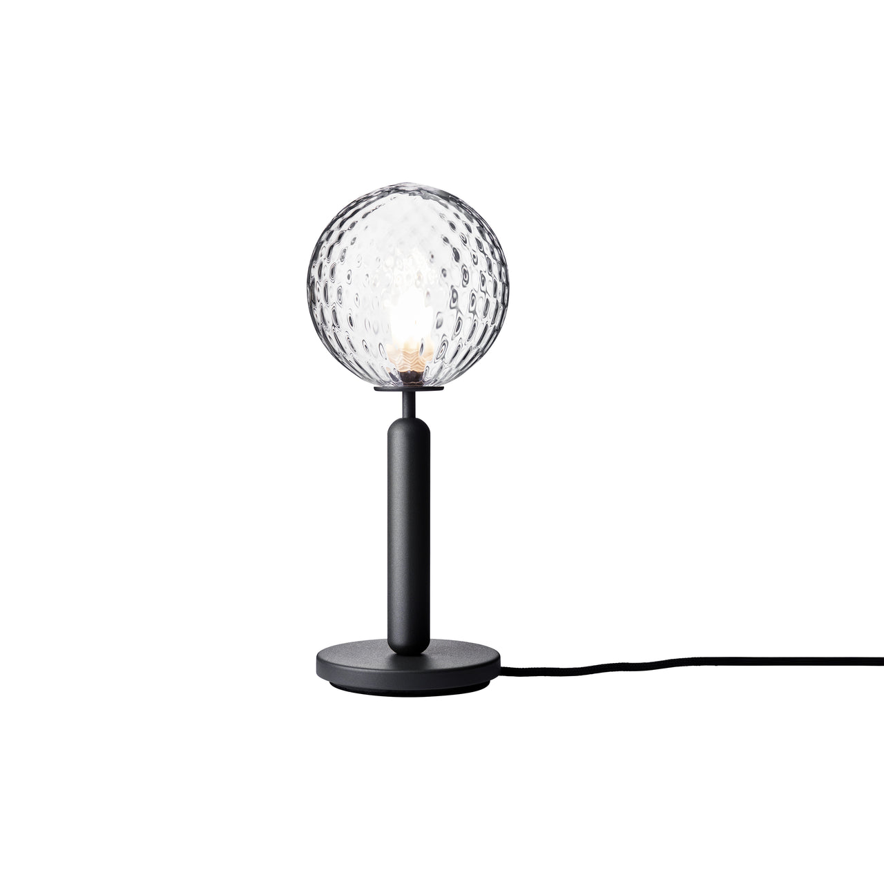 Miira Table Lamp: Optic Clear + Rock Grey