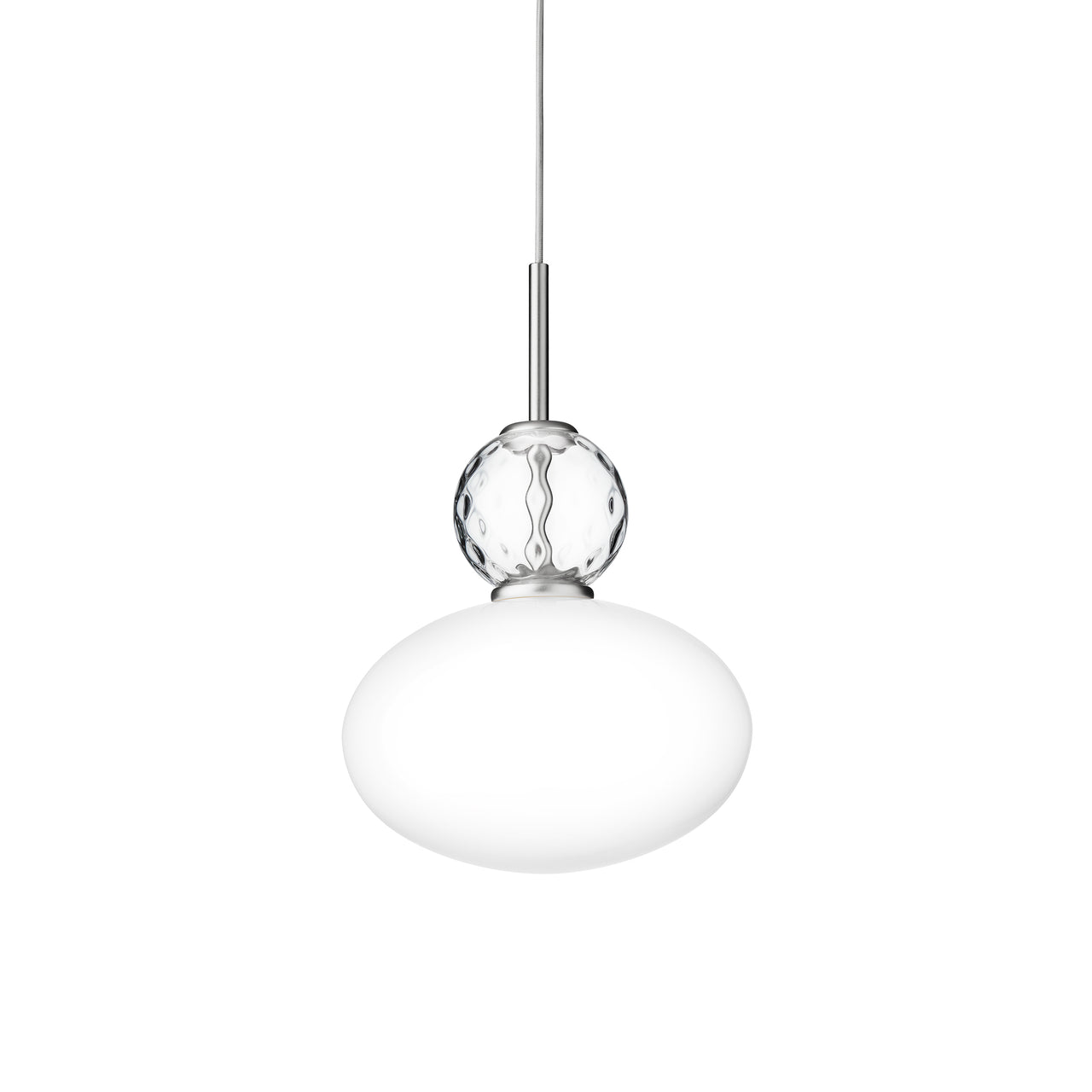 Rizzatto 32 Pendant Lamp: Satin Silver + Silver