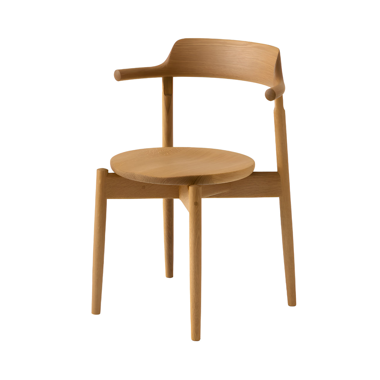 Tsubura Semi Armchair: White Oak