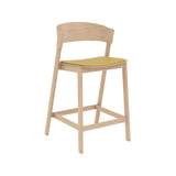 Cover Counter Stool: Upholstered + Oak + Without Footrest