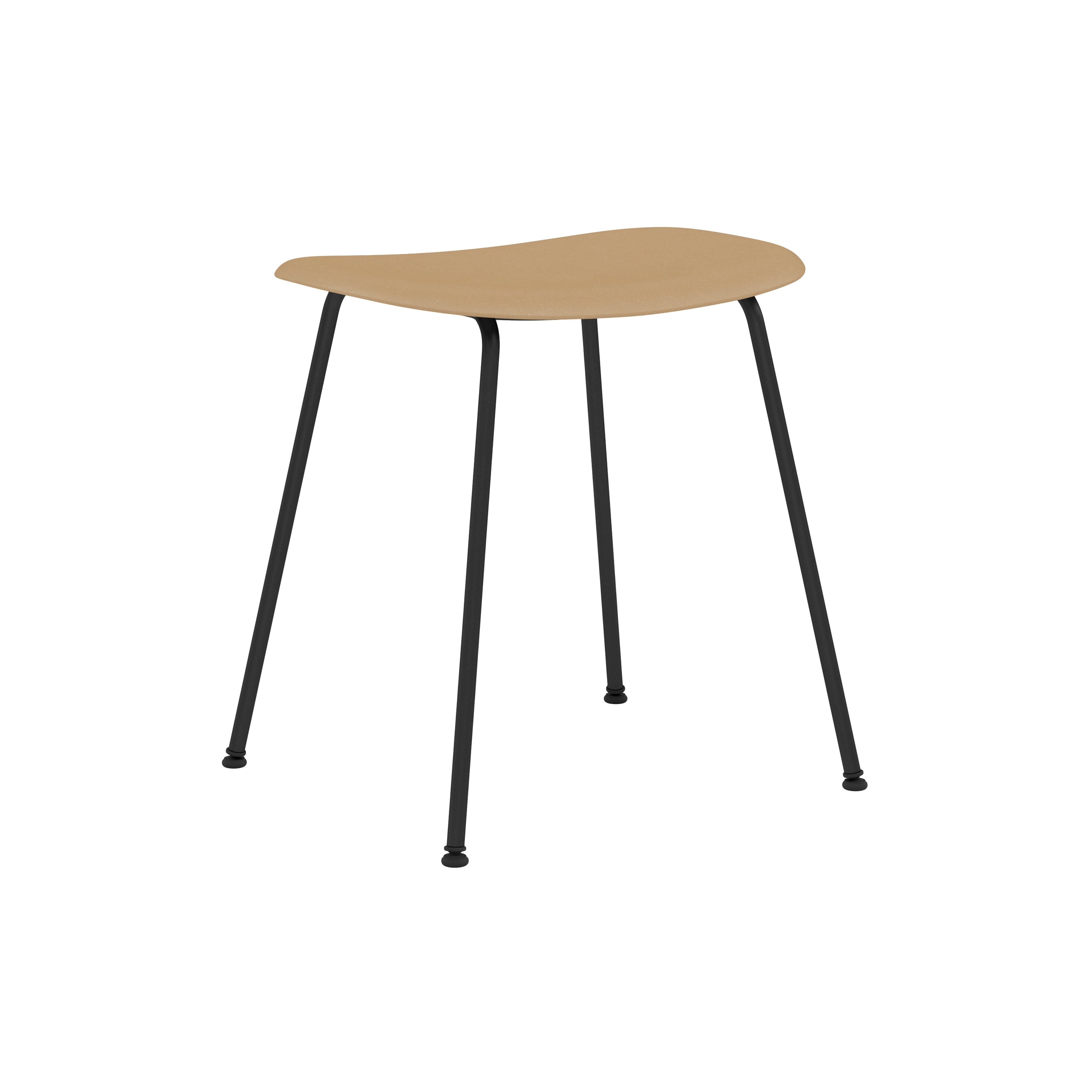 Fiber Stool: Tube Base + Anthracite Black + Ochre