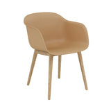 Fiber Armchair: Wood Base + Recycled Shell + Ochre + Oak