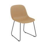 Fiber Side Chair: Sled Base + Recycled Shell + Ochre + Black