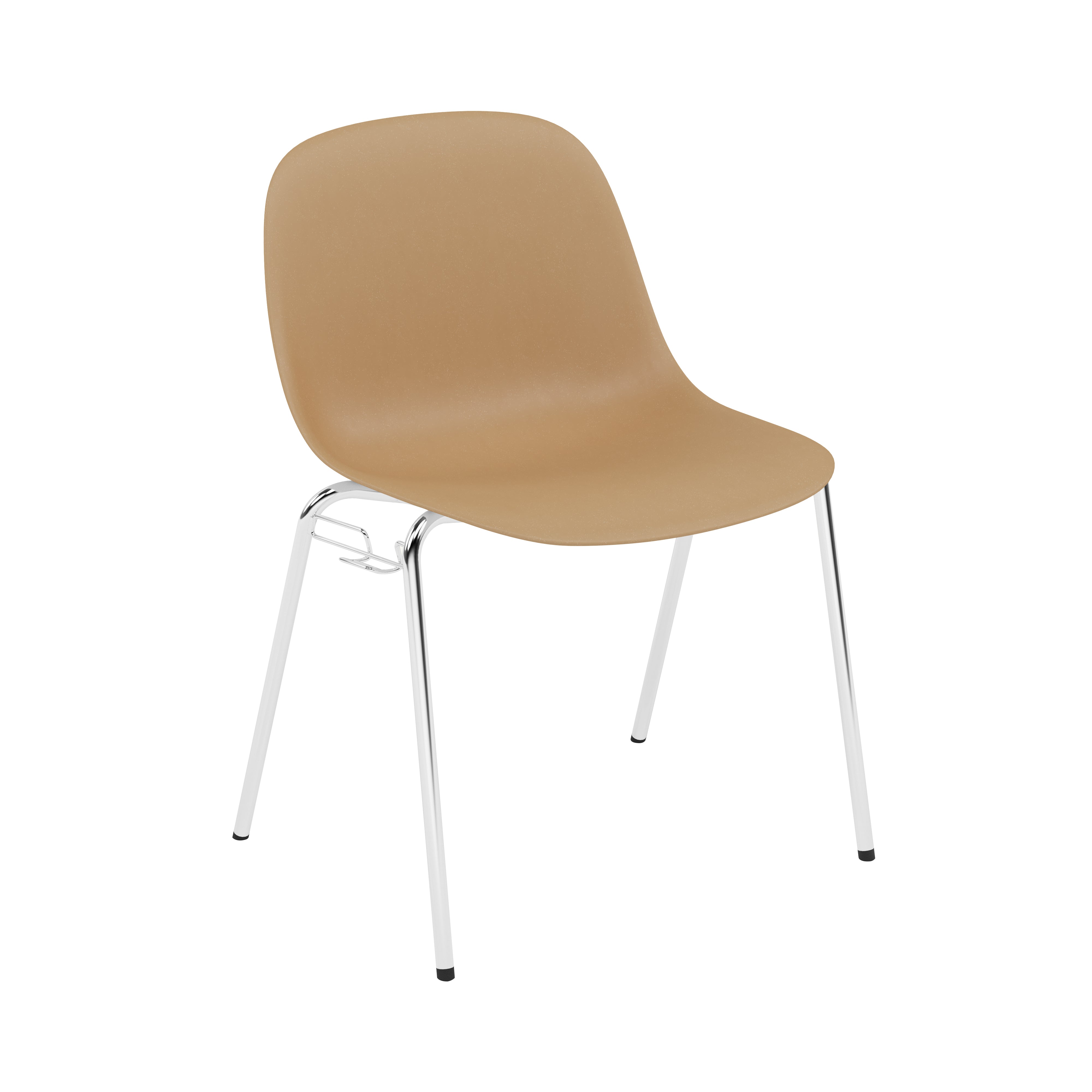 Fiber Side Chair: A-Base with Linking Device + Felt Glides + Ochre