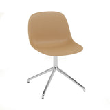 Fiber Side Chair: Swivel Base with Return + Recycled Shell + Polished Aluminum + Ochre