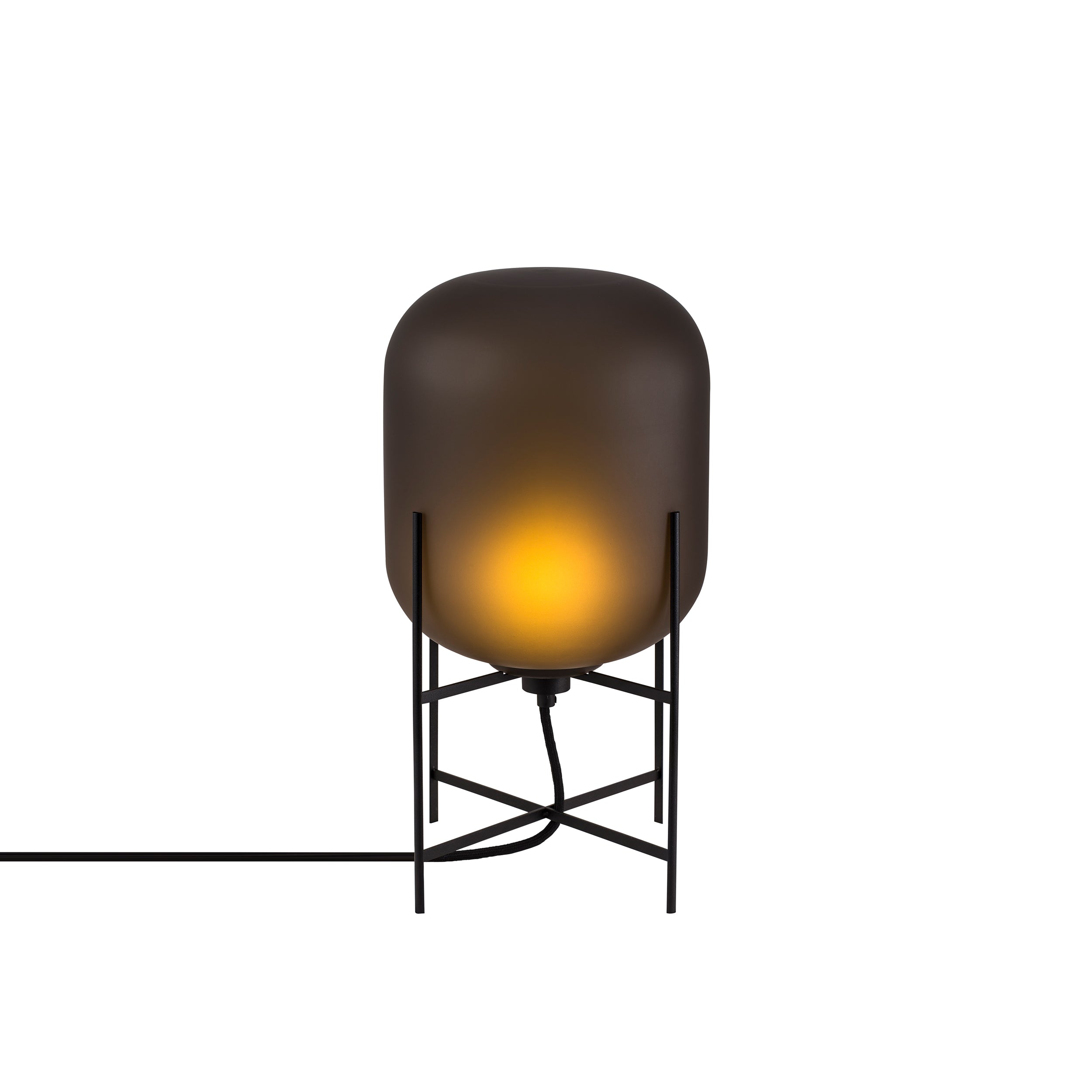 Oda Table Lamp: Smoky Grey Acetato + Black