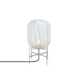 Oda Table Lamp: White + Light Blue + Galvanized