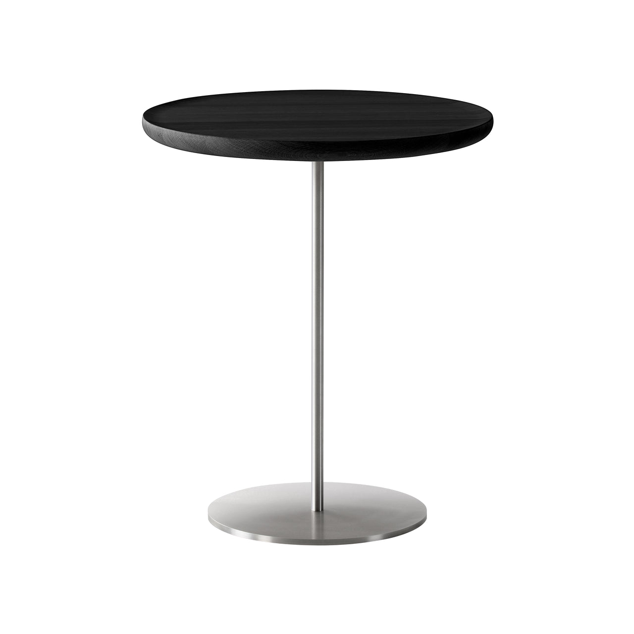 Pal Table: Large + High + Black Lacquered Oak + Stainless Steel