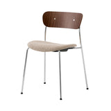 Pavilion Chair AV3: Seat Upholstered + Lacquered Walnut + Chrome