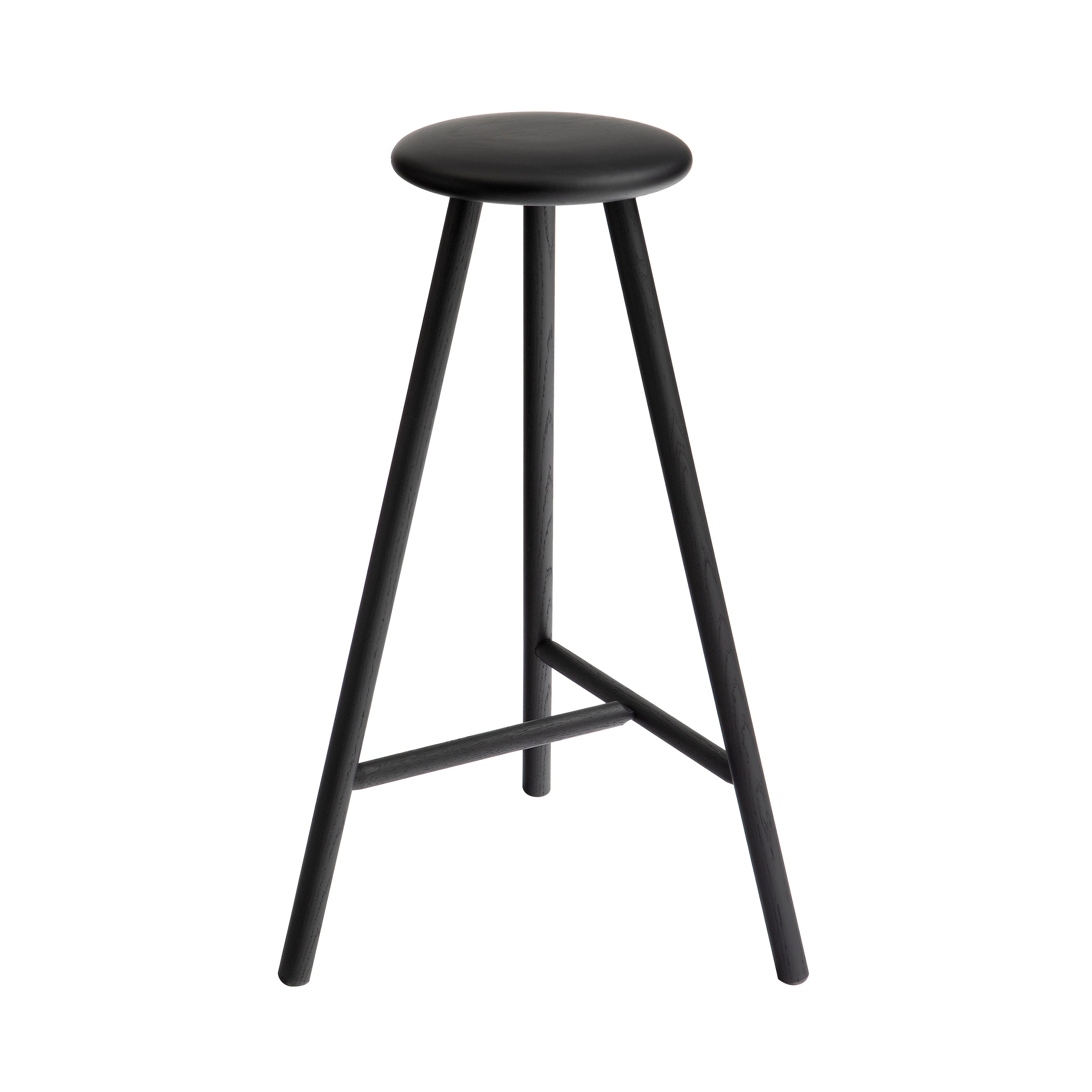 Perch Bar Stool: High + Black Stained Oak