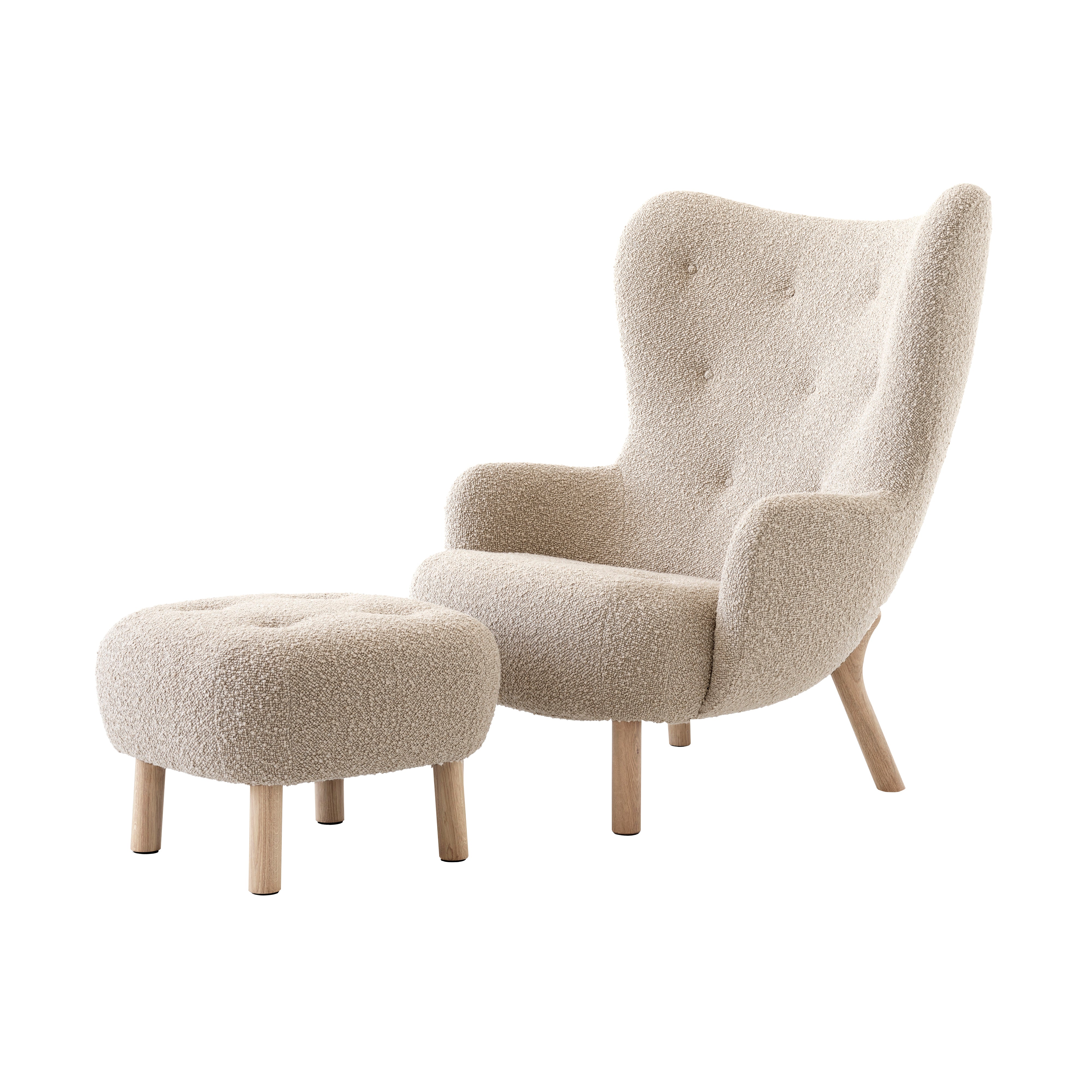 Petra Lounge Chair VB3 + Pouf ATD1: Oiled Oak + Karakorum 003