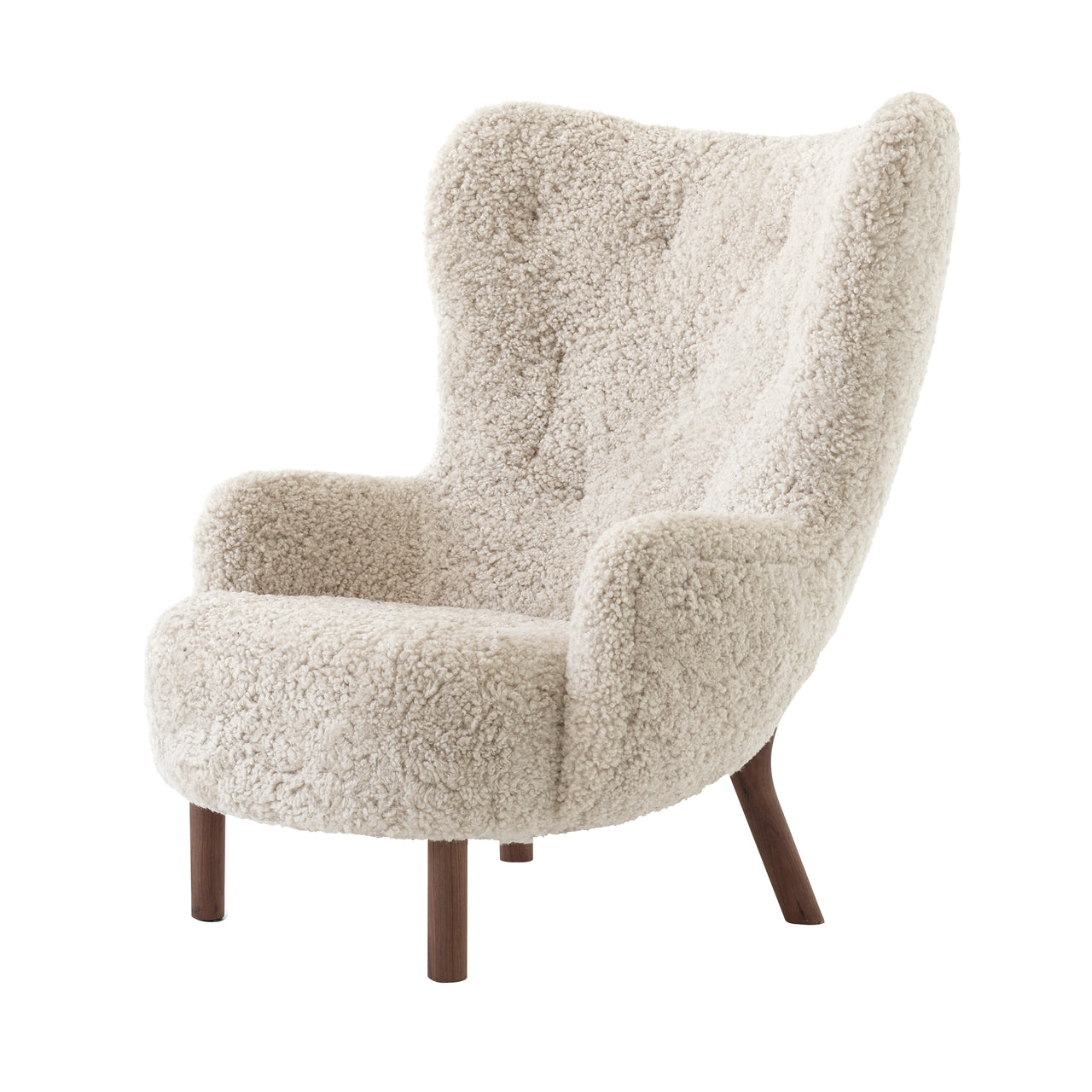 Petra Lounge Chair VB3: Oiled Walnut + Sheepskin Moonlight
