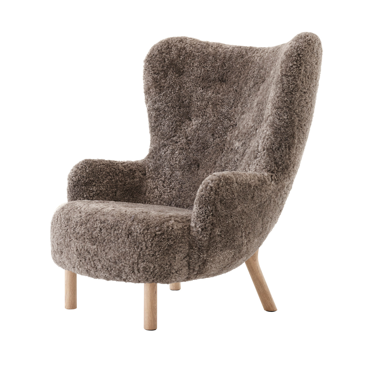 Petra Lounge Chair VB3: Oiled Oak + Sheepskin Sahara