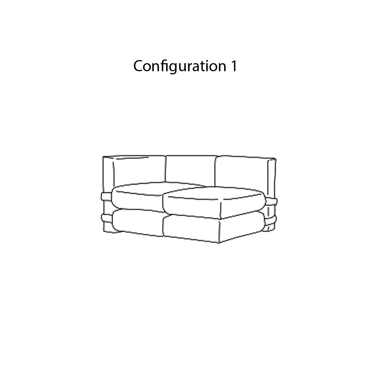 Pillow Modular Sofa: Fabric + Configuration 1