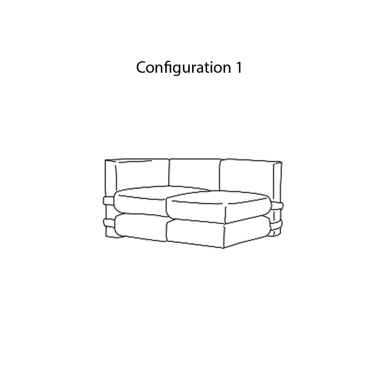 Pillow Modular Sofa: Fabric + Configuration 1