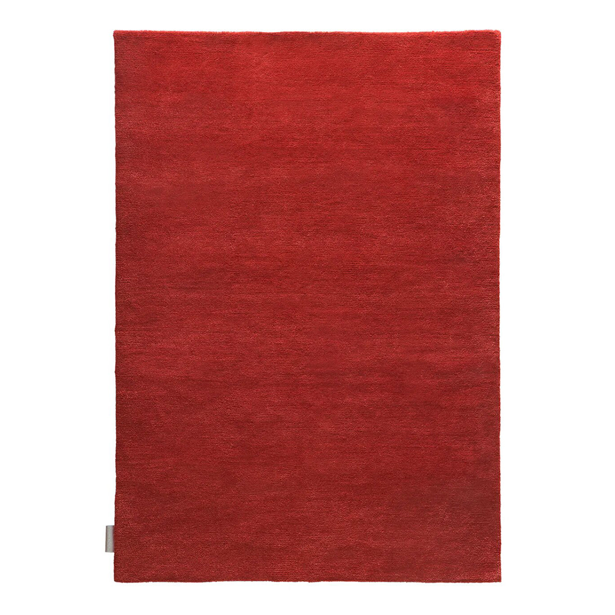 Woolsilk Plain Rectangle Rug: Large + Red