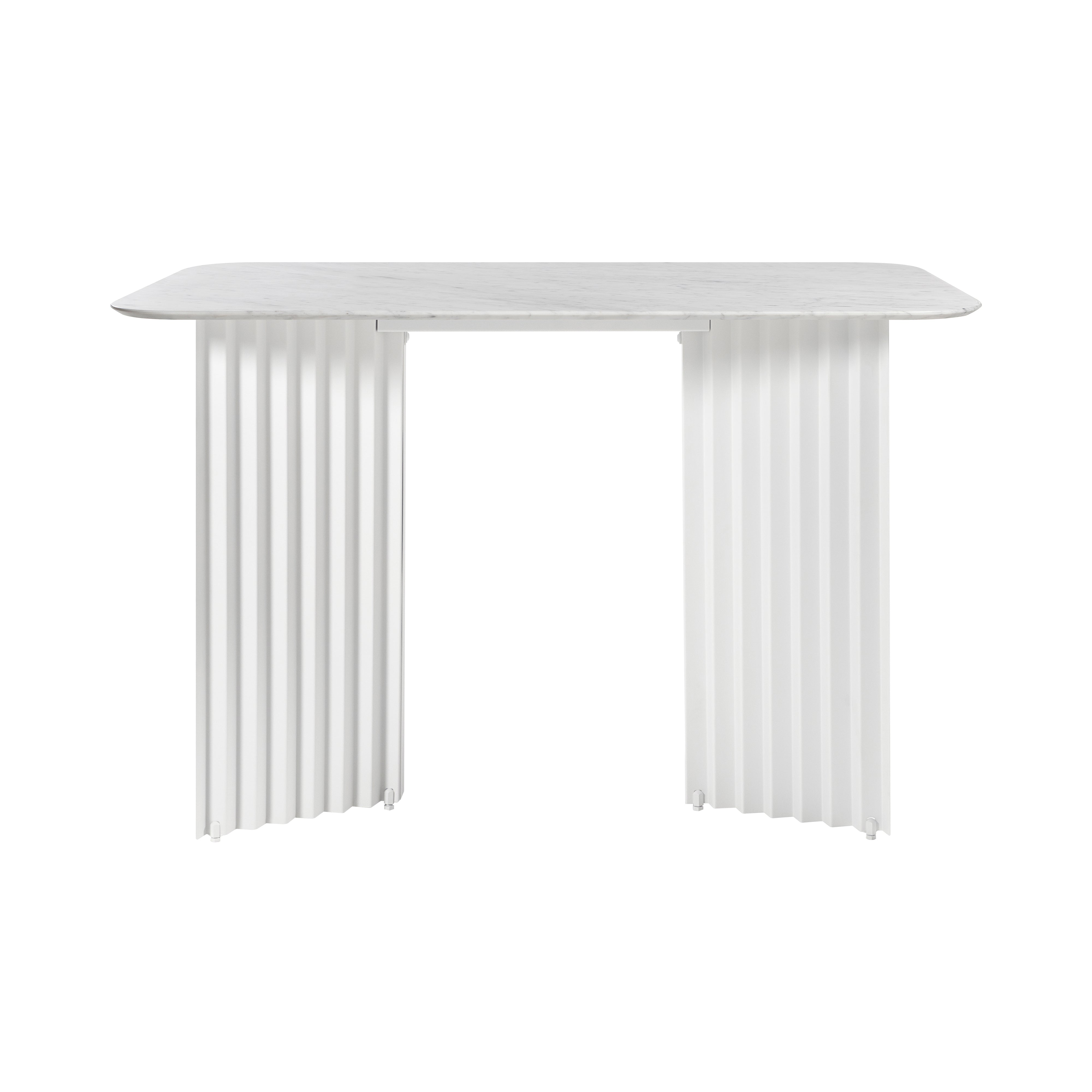 Plec Desk: White Carrara + White