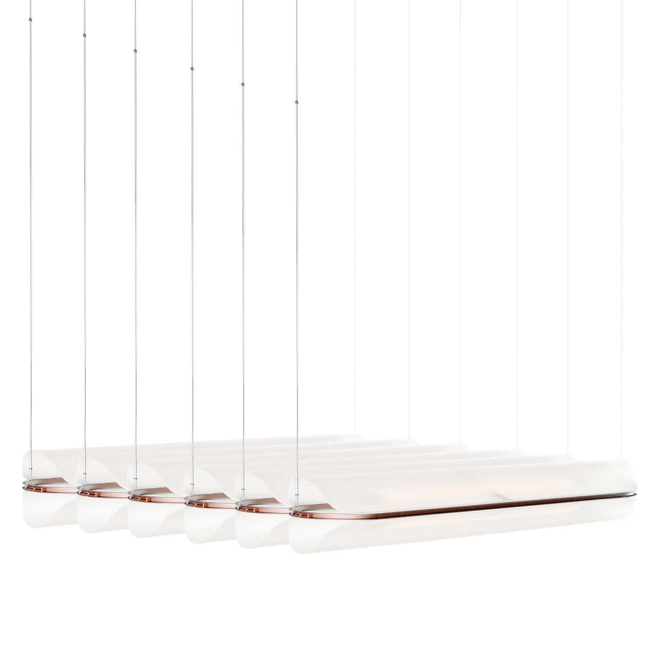 Vale System X-Axis Pendant Light: Horizontal + Side-to-Side + Vale 6 + Silica