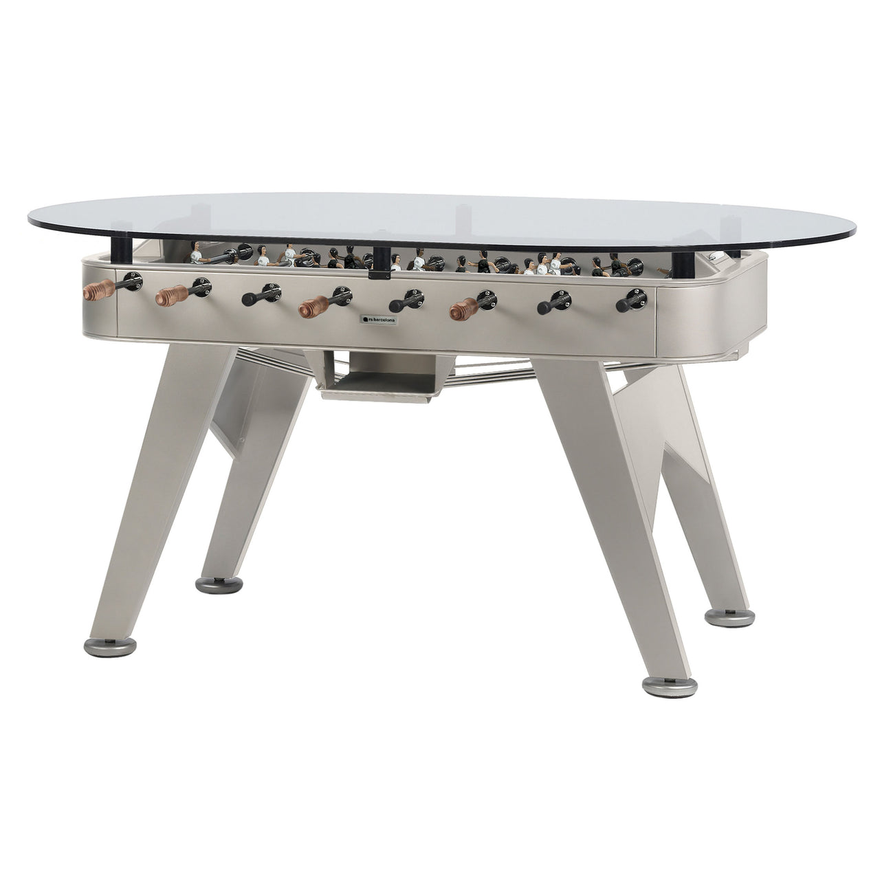 RS2 Oval Dining Football Table: Inox