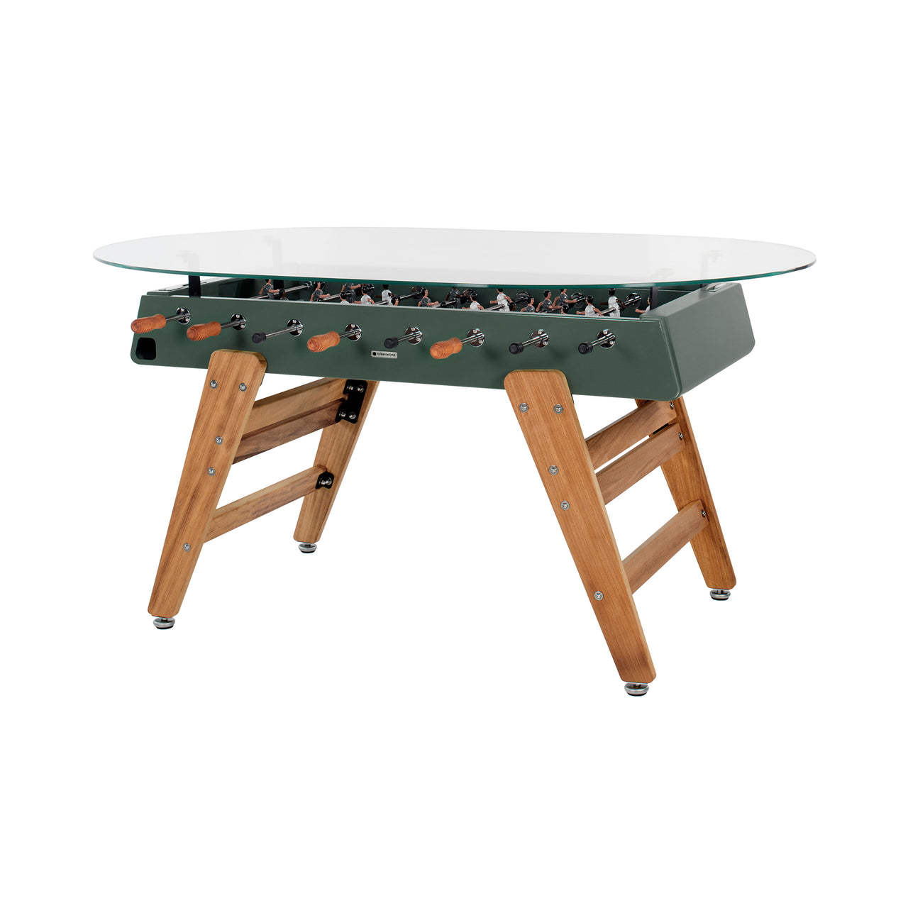 RS3 Wood Dining Football Table: Oval + Green