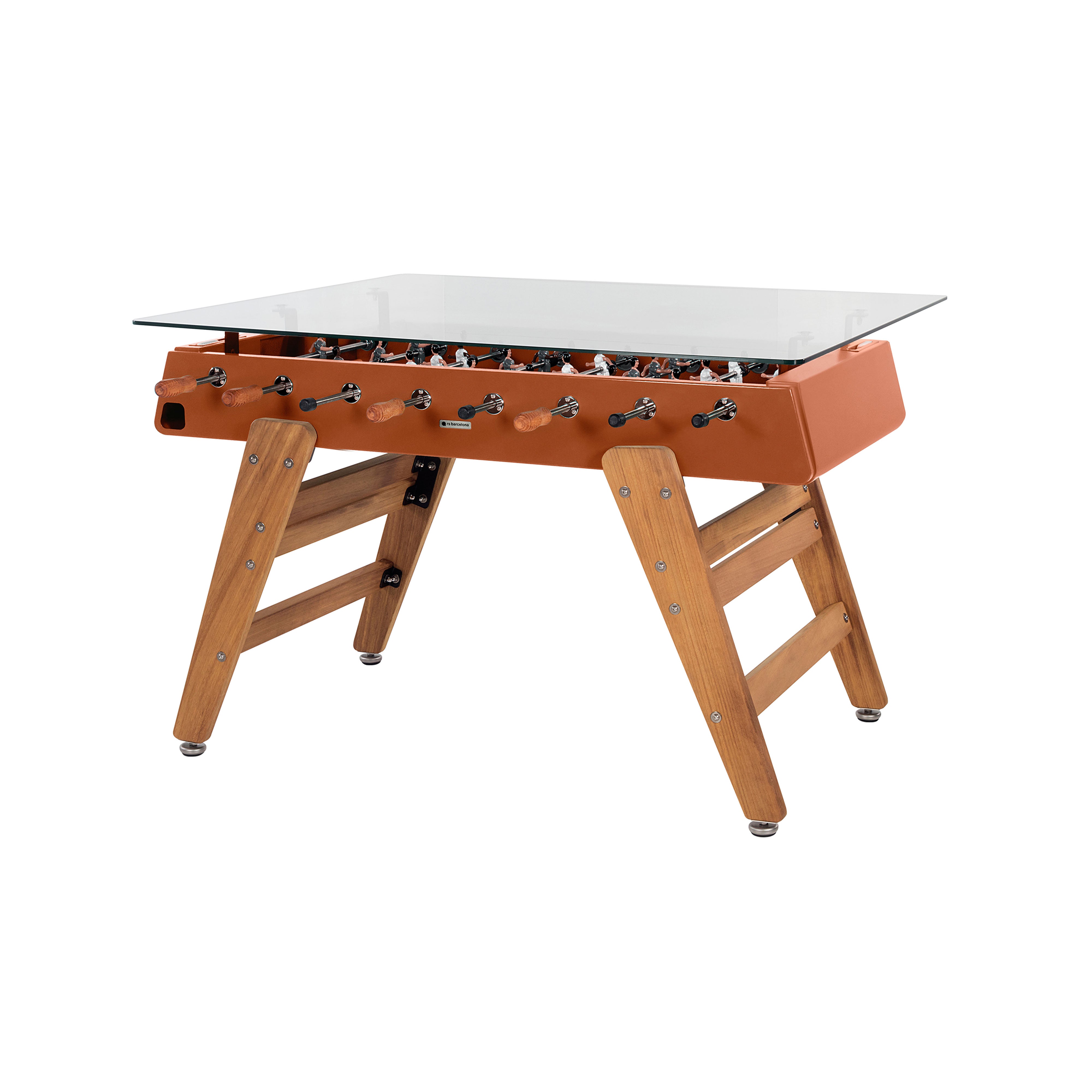 RS3 Wood Dining Football Table: Rectangle + Terracotta