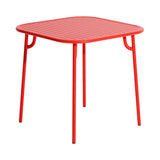 Week-End Square Dining Table with Slats: Red