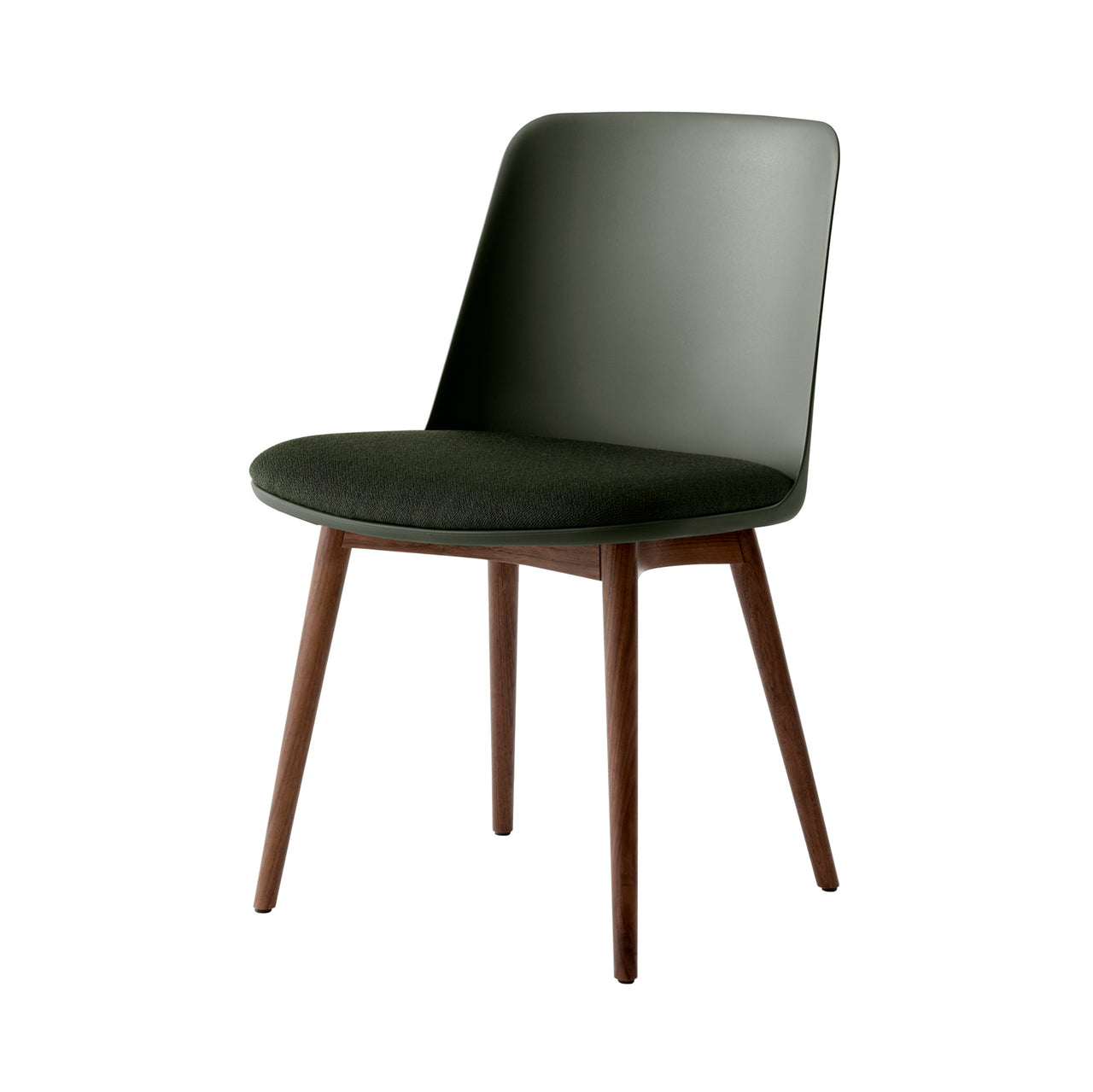 Rely Side Chair HW72: Bronze Green + Walnut