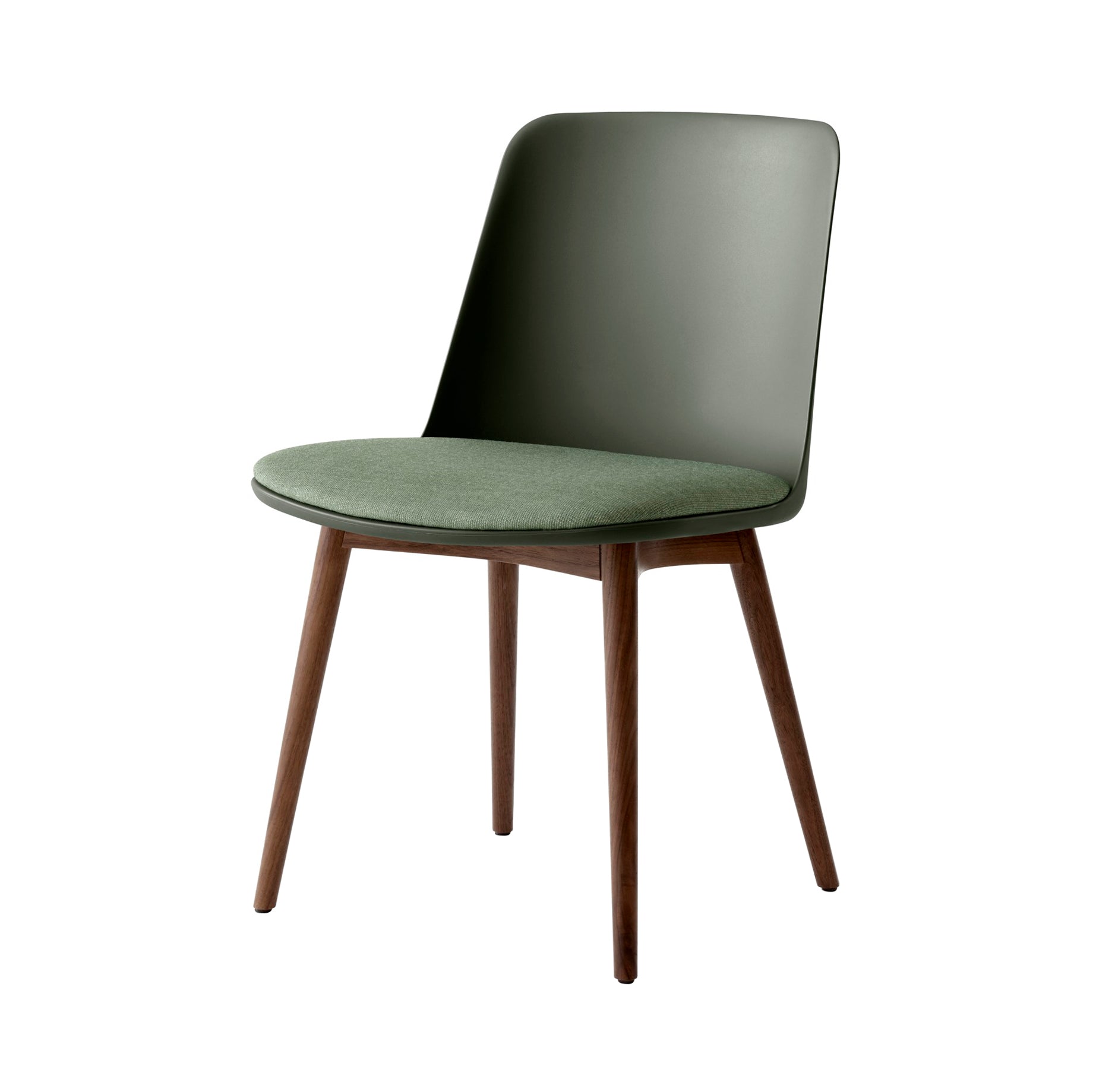 Rely Side Chair HW72: Bronze Green + Walnut