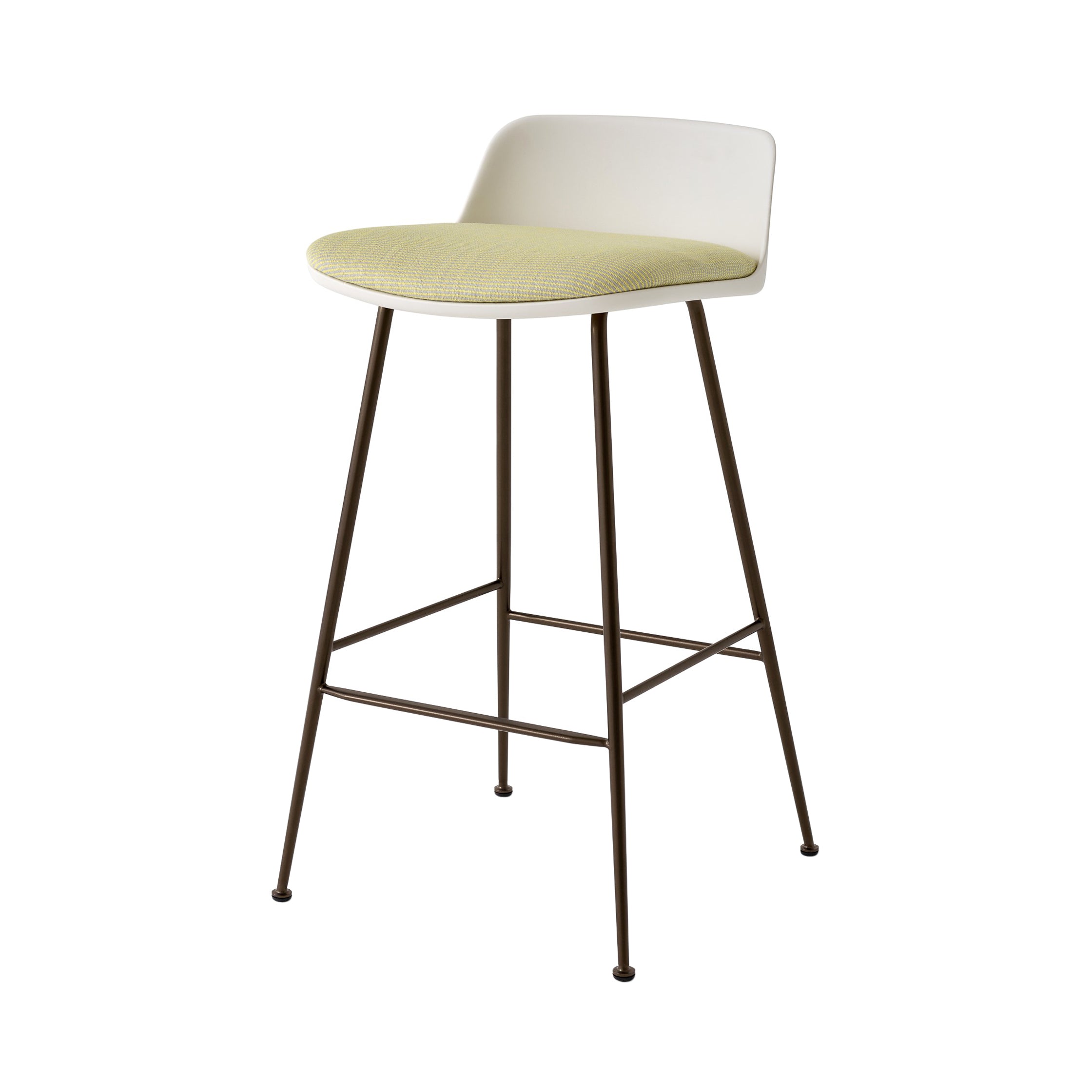 Rely Counter Stool: HW82 + White + Bronzed