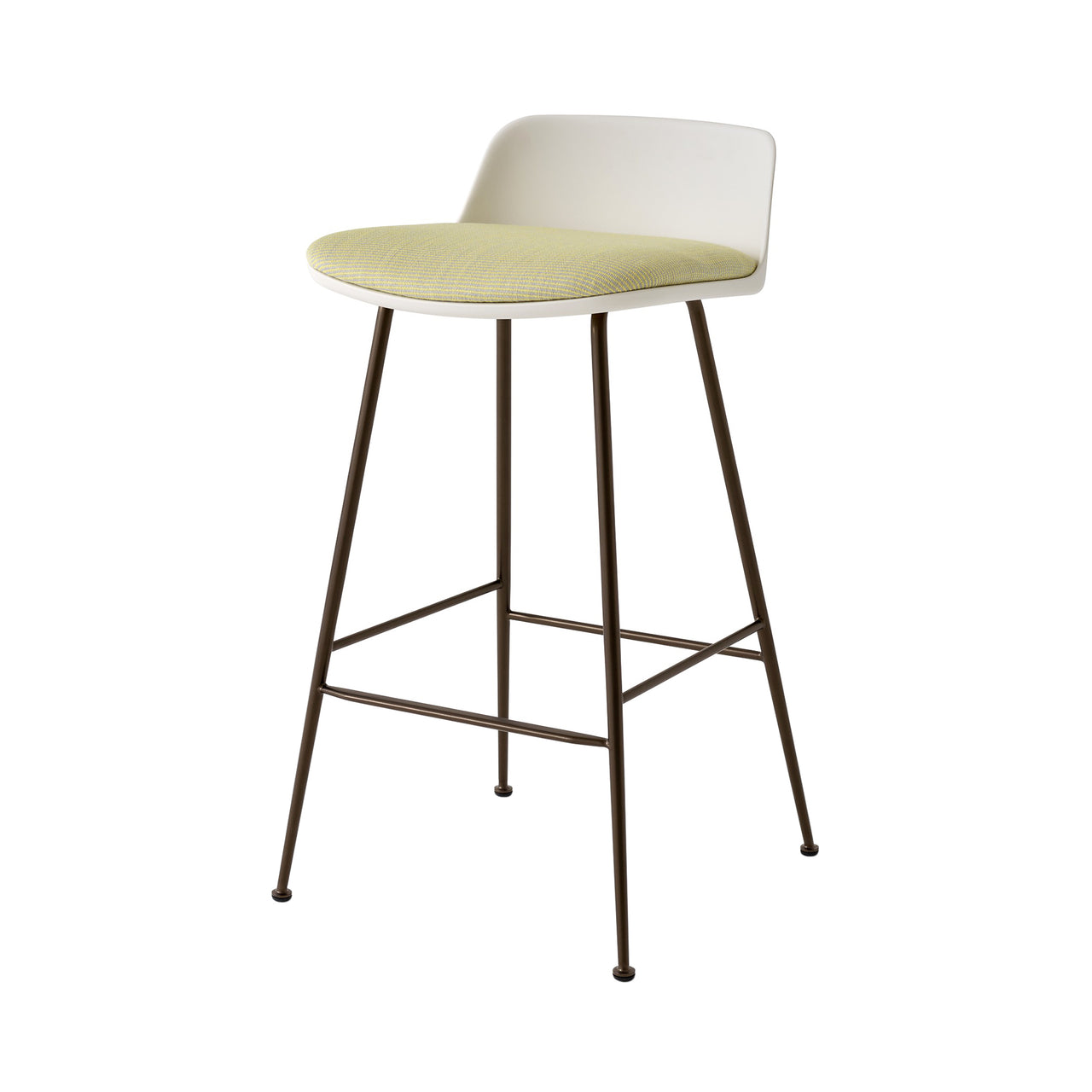 Rely Counter Stool: HW82 + White + Bronzed