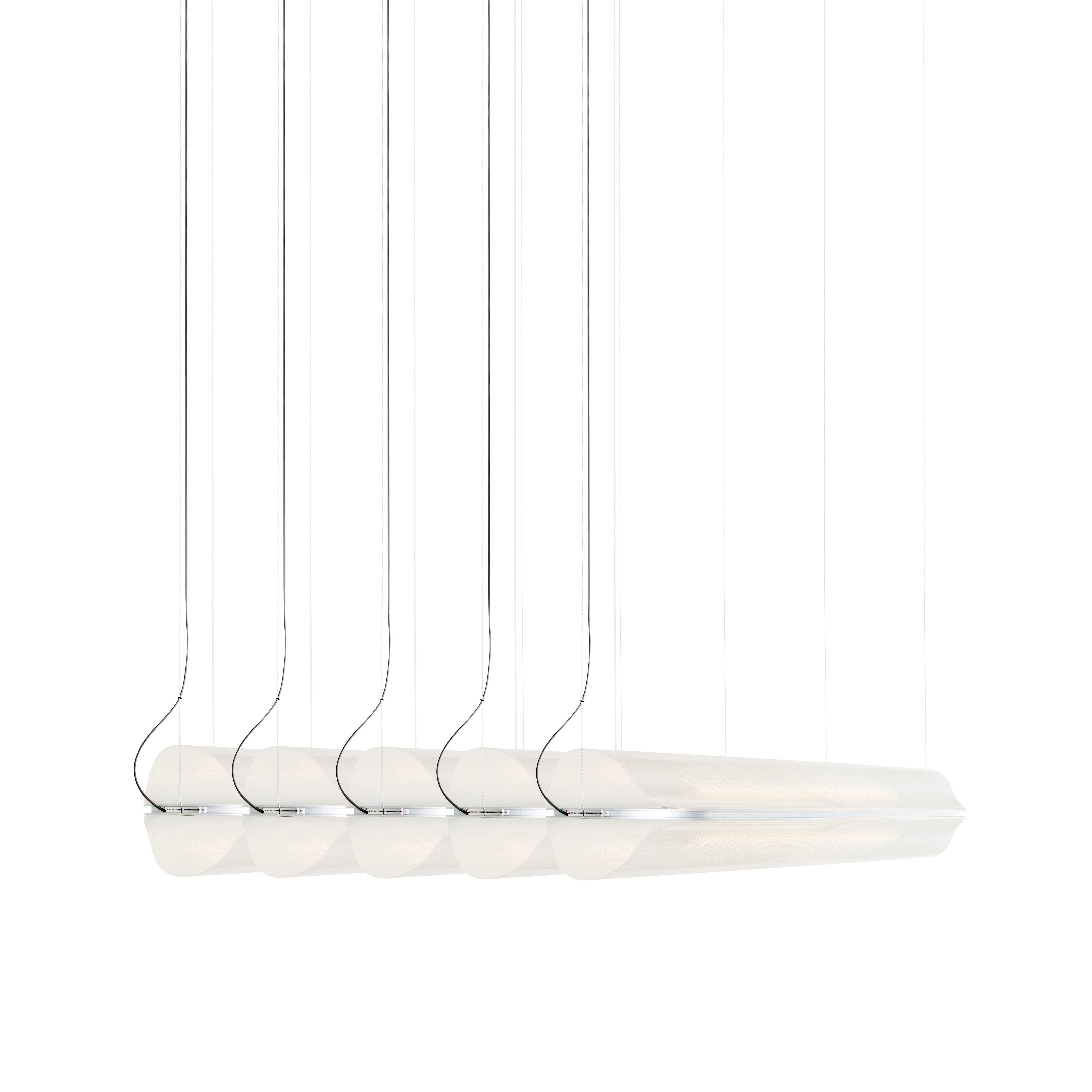 Vale System X-Axis Pendant Light: Horizontal + Side-to-Side + Vale 5 + Silica