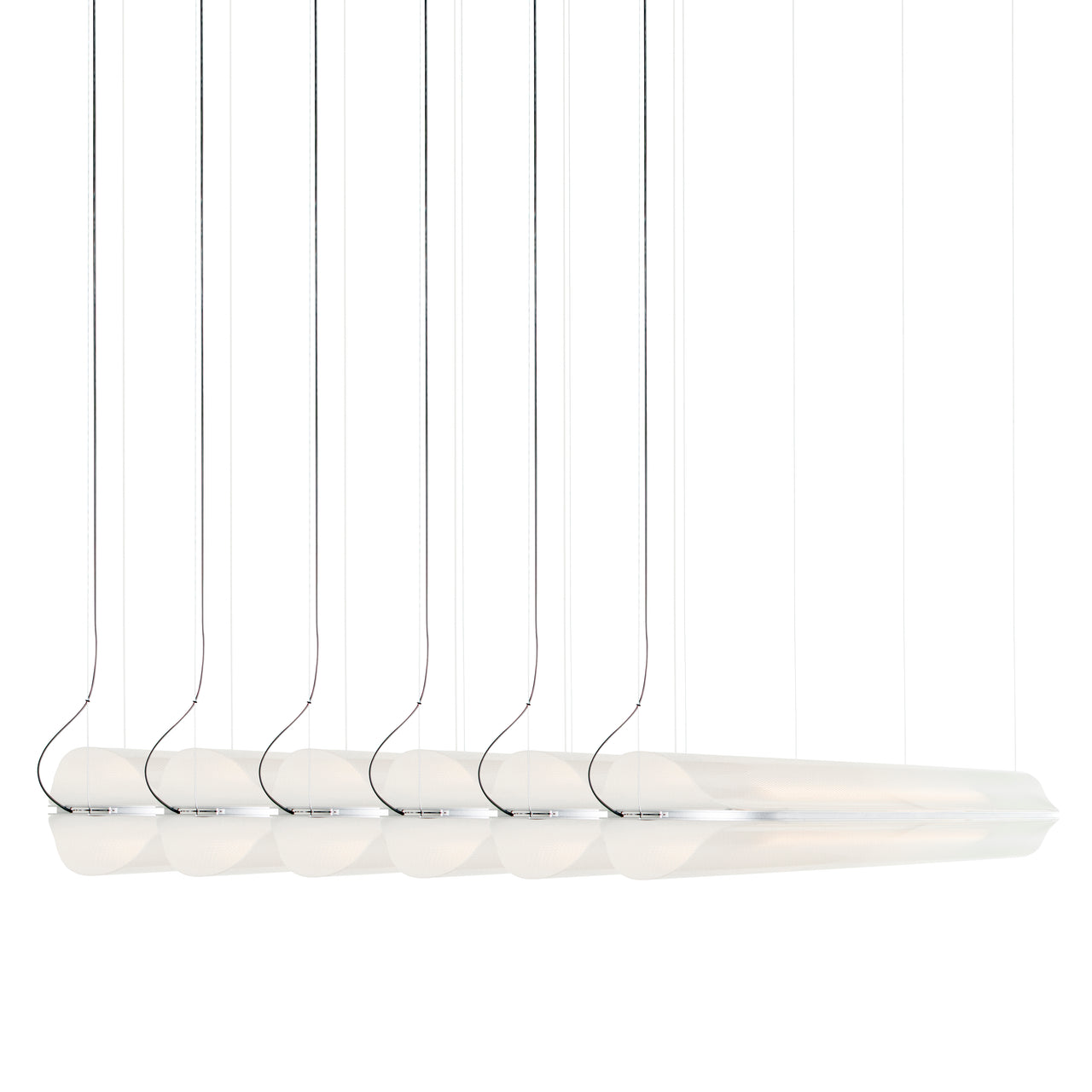 Vale System X-Axis Pendant Light: Horizontal + Side-to-Side + Vale 6 + Silica