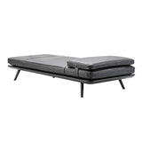 Spine Daybed: With Cushion + Black Lacquered Oak