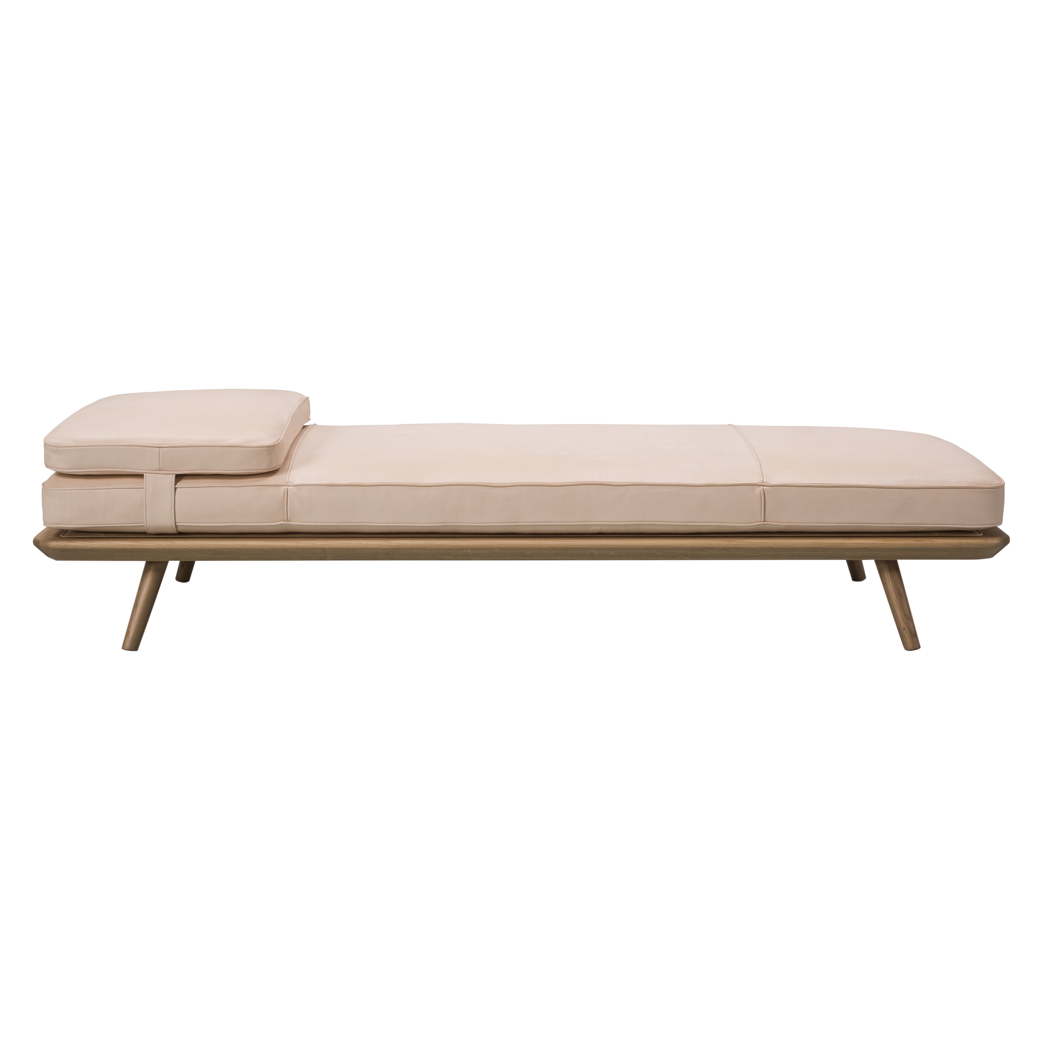 Spine Daybed: With Cushion + Lacquered Oak