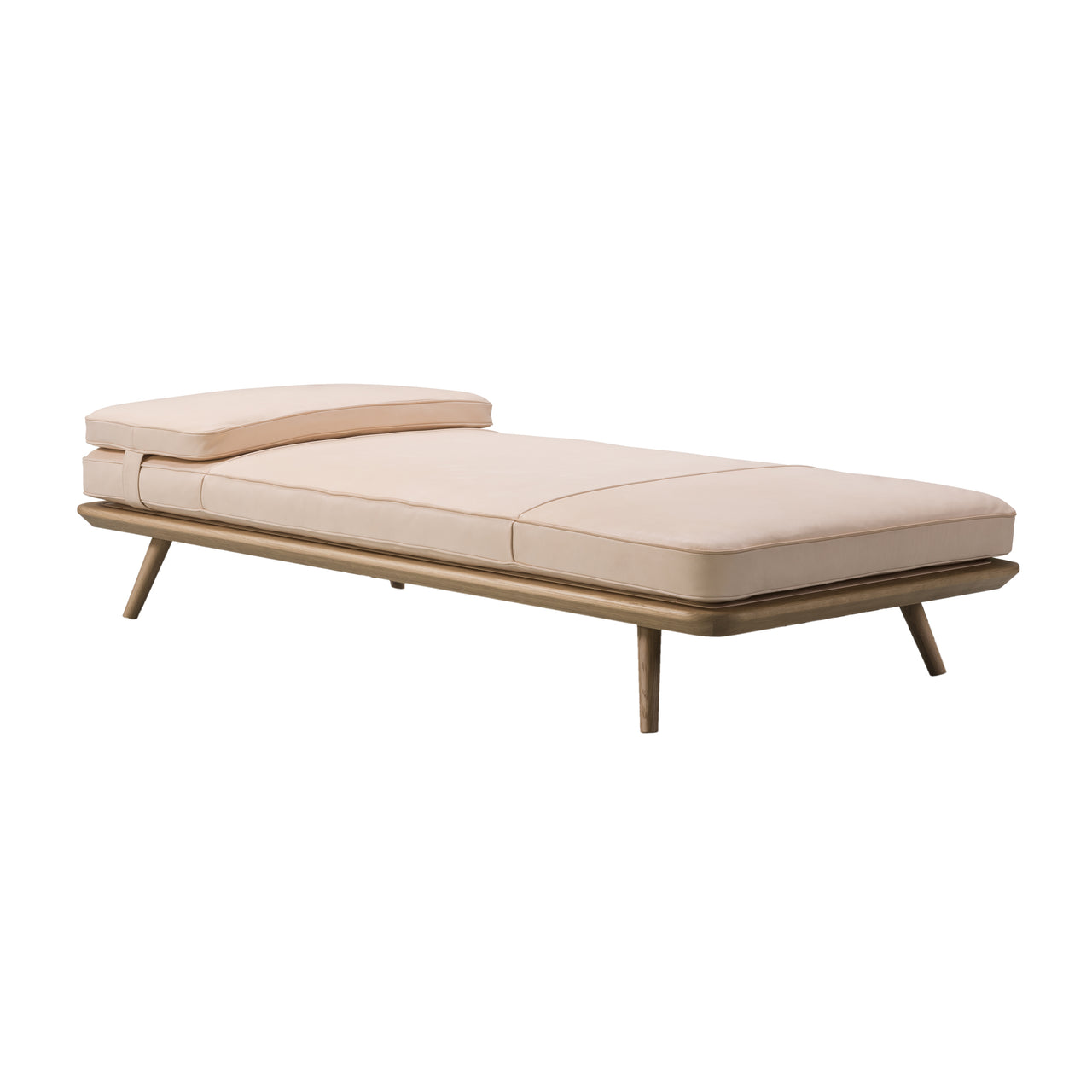 Spine Daybed: With Cushion + Lacquered Oak