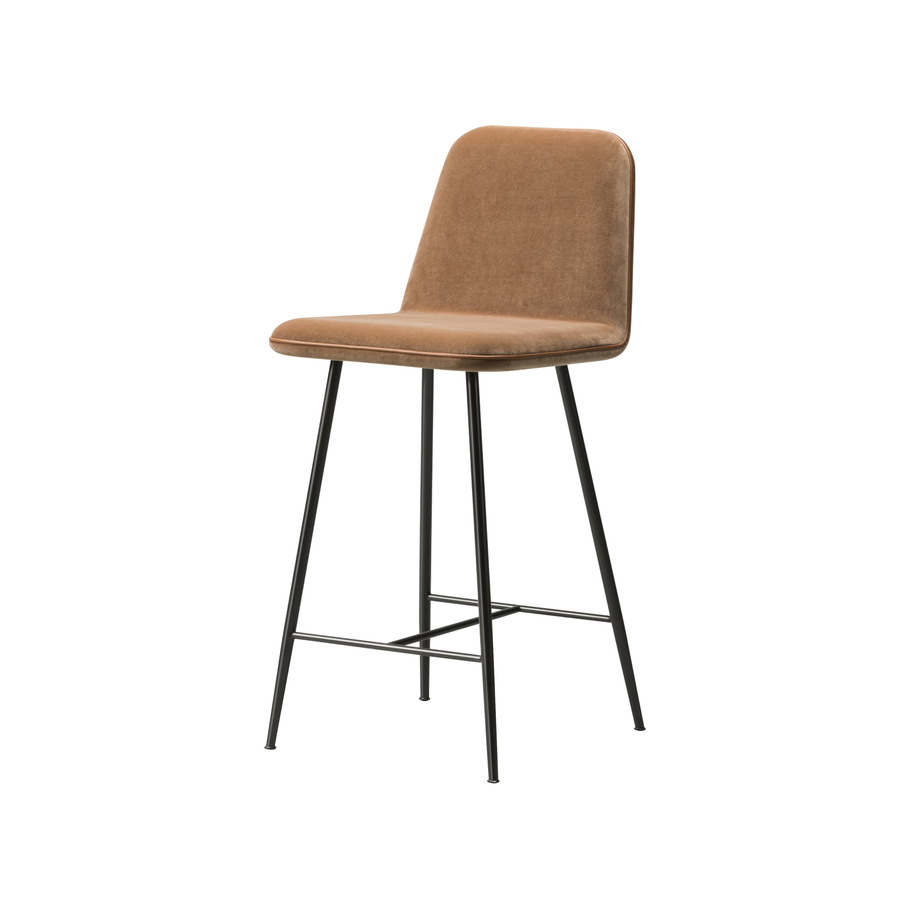 Spine Bar + Counter Stool with Back: Metal Base + Counter