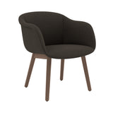 Fiber Soft Armchair: Wood Base + Upholstered Shell + Stained Dark Brown