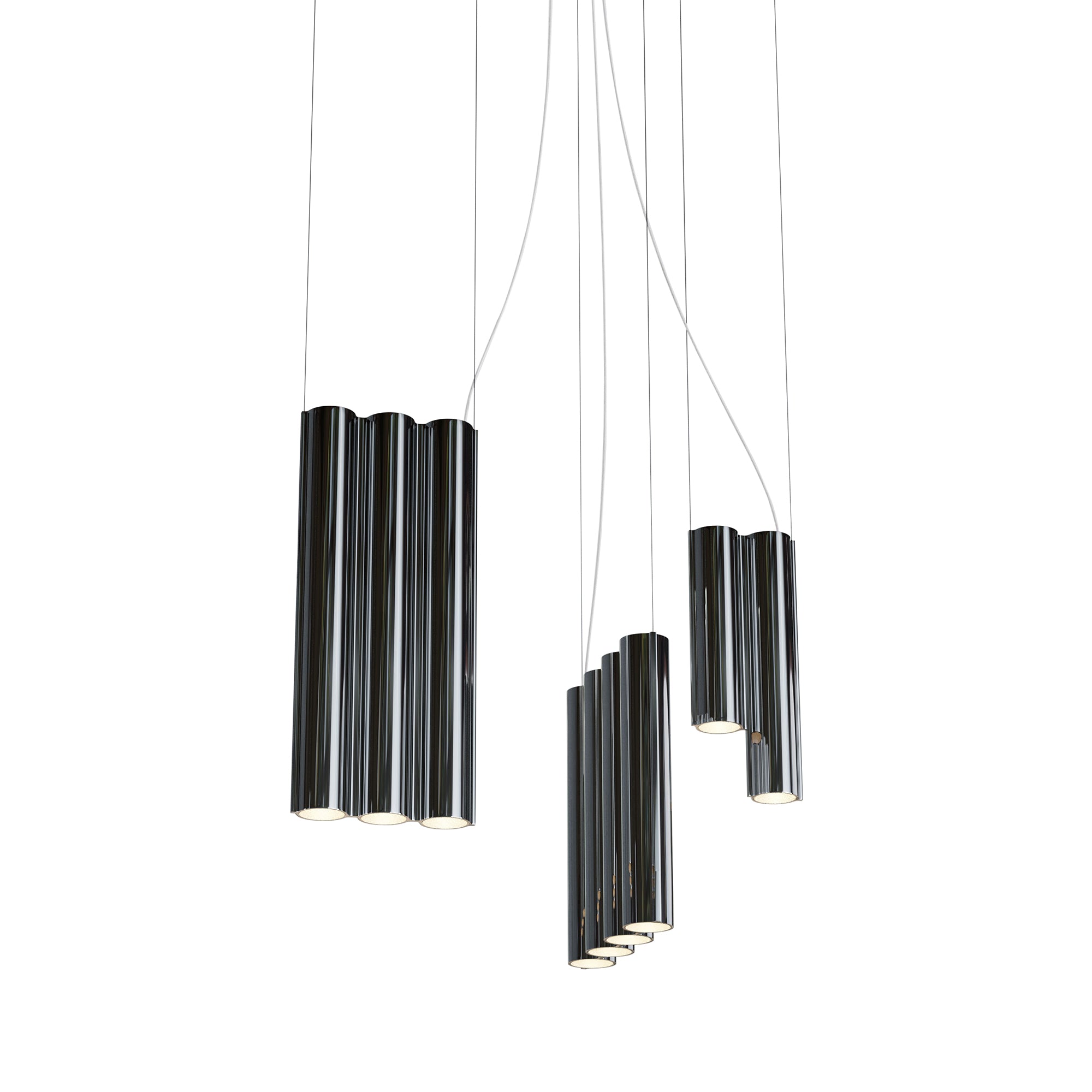 Silo 12 Suspension Lamp: Mirror Polished Aluminum