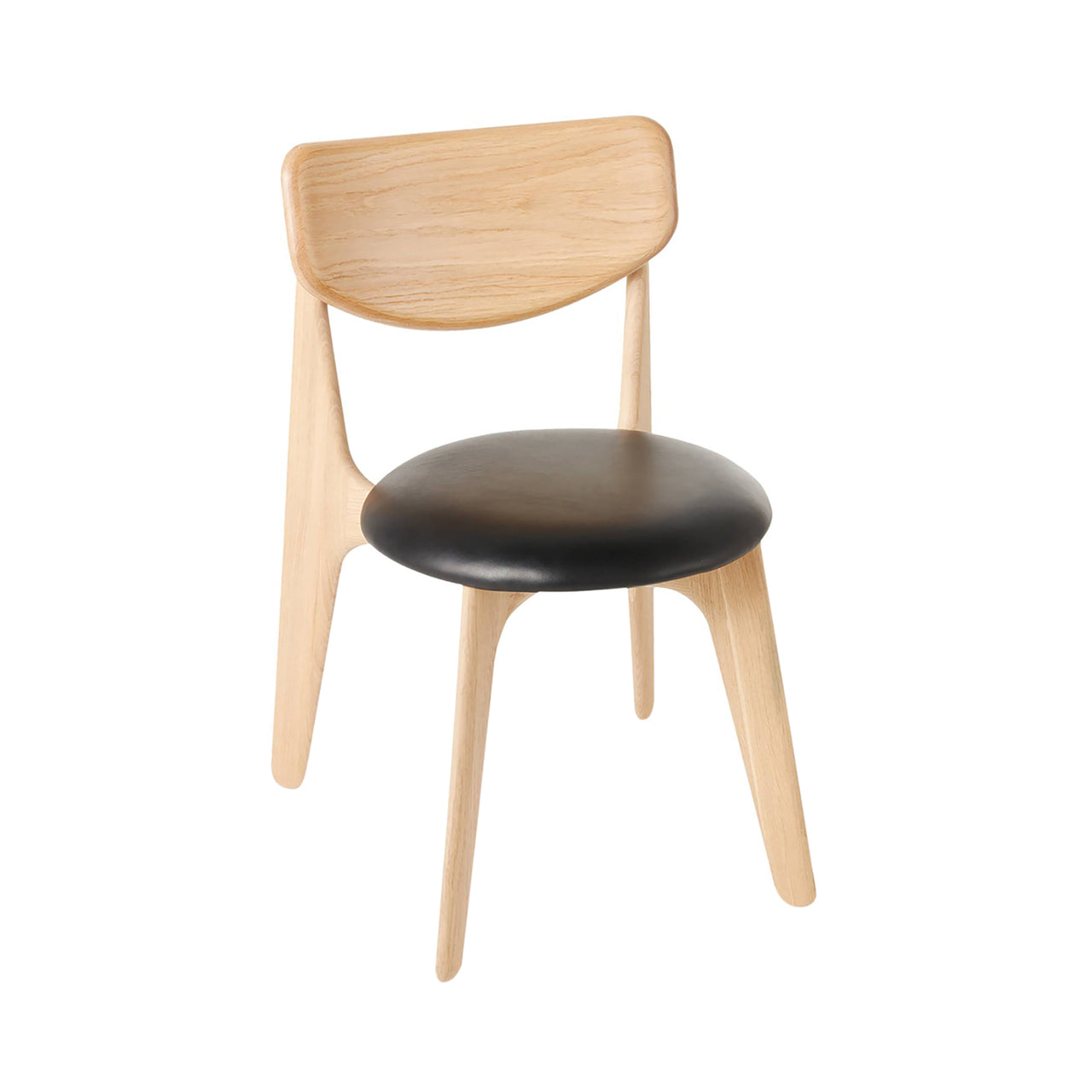 Slab Dining Chair: Upholstered + Stacking + Natural Oak