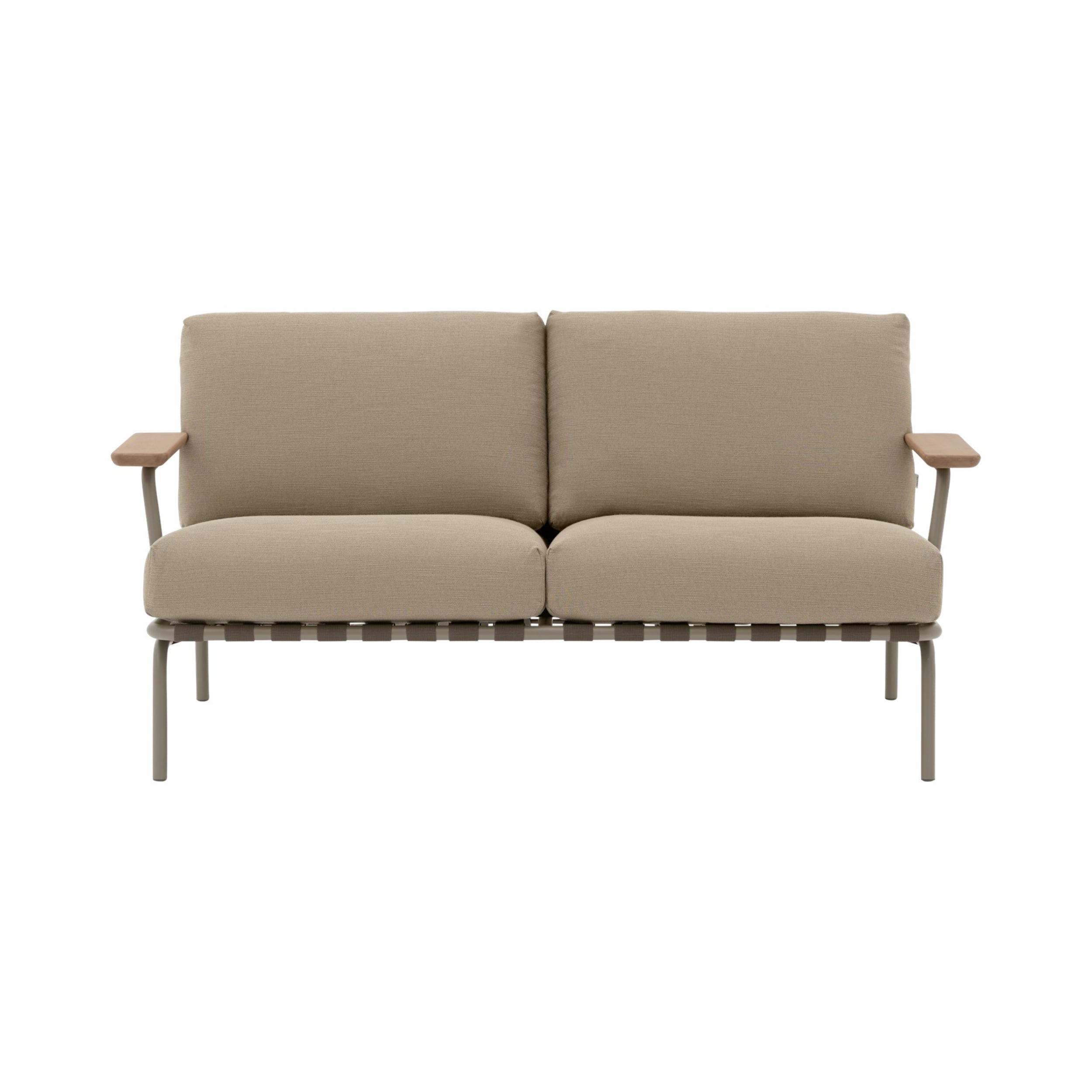 Settle Sofa: 2 Seater + Taupe + Ribbed Weave 5