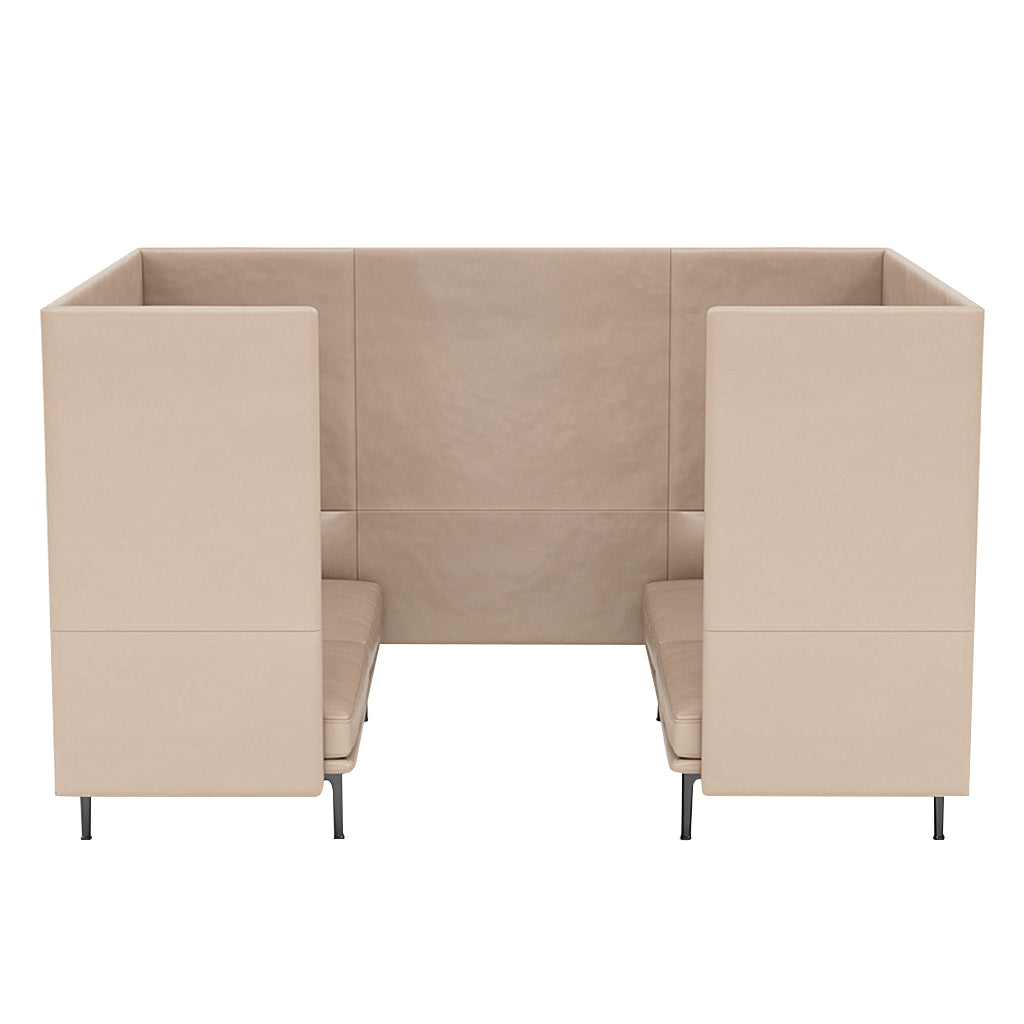 Outline Highback Cabin 2-Seater: Small + Low + Without Table + Black