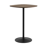 Soft Café Table: Square + High + Dark Oiled Oak + Black