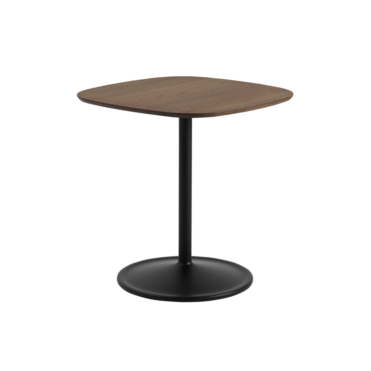 Soft Café Table: Square + Low + Dark Oiled Oak + Black