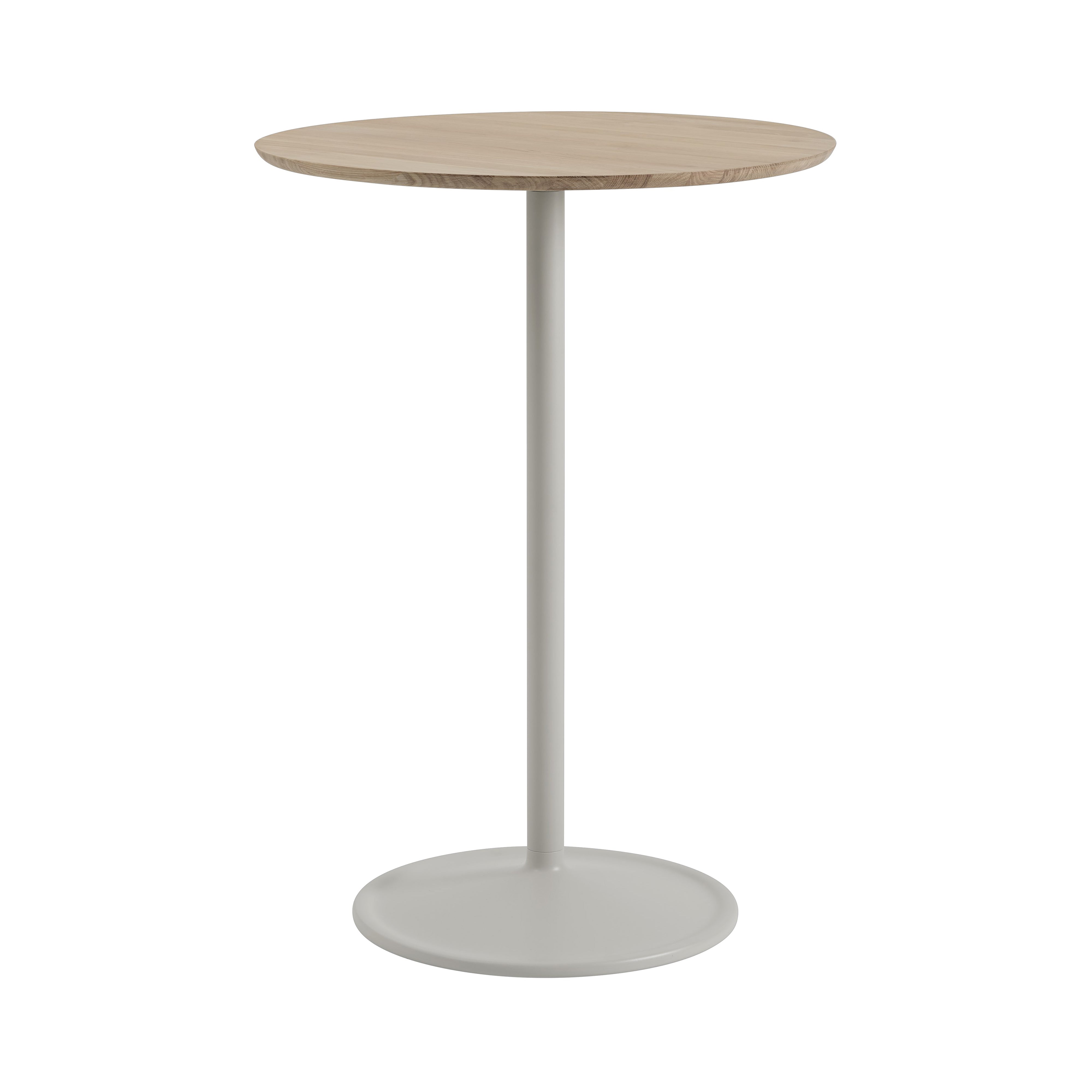 Soft Café Table: High + Solid Oak + Grey