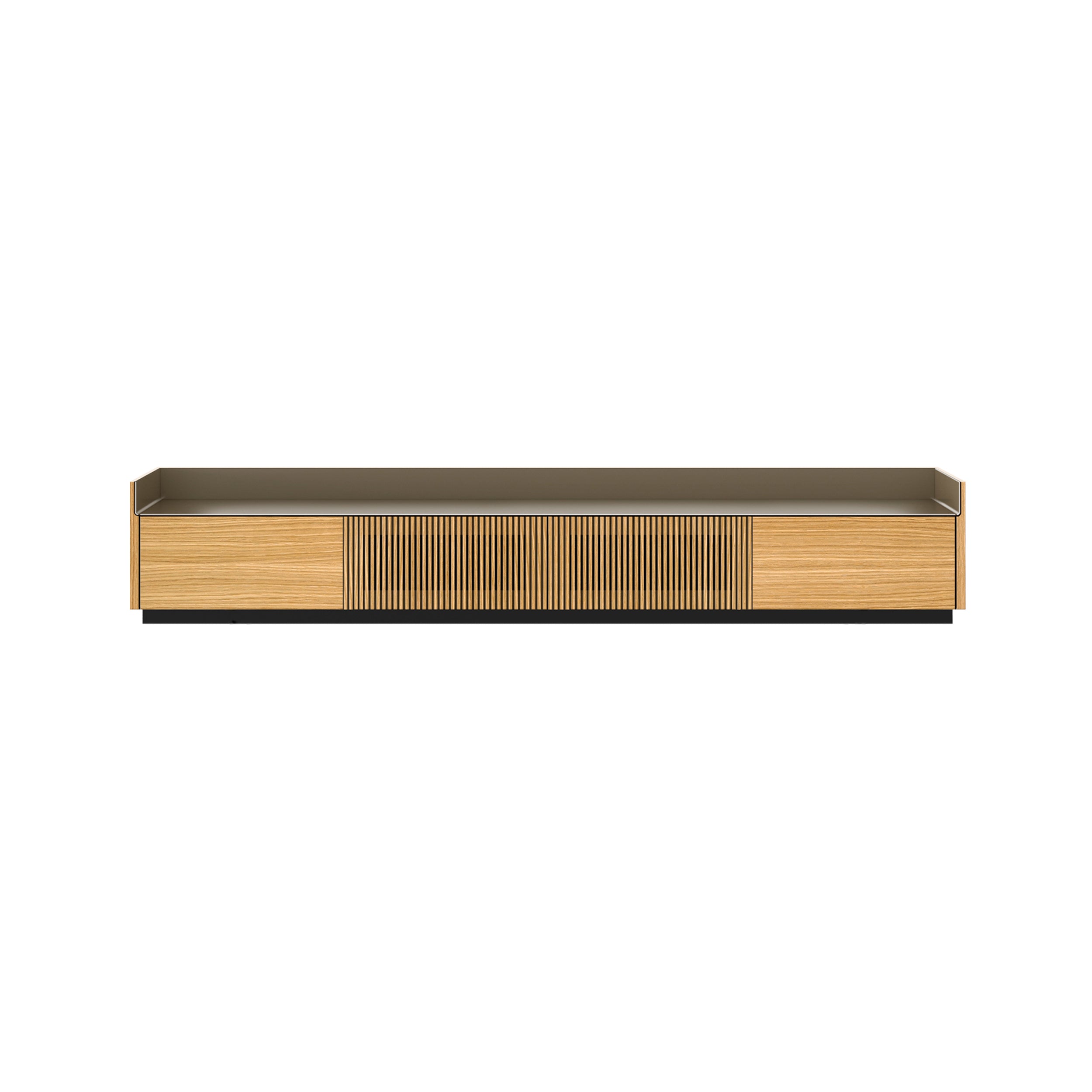 Stockholm STH453 Slim Sideboard: Composition 1 + Super-Matt Oak + Anodized Aluminum Bronze + Black