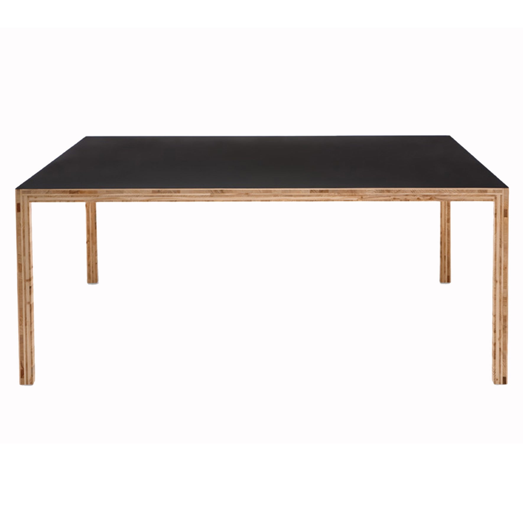 Table Dining Table: Square + Black Linoleum