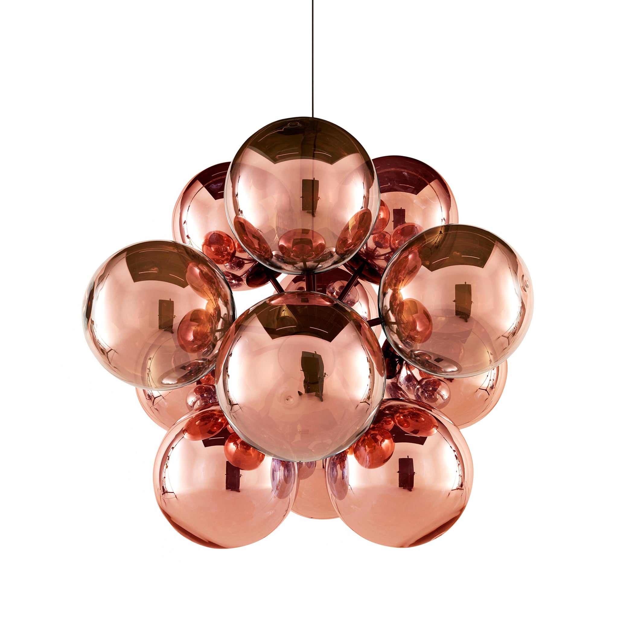 Globe Burst Chandelier: Copper