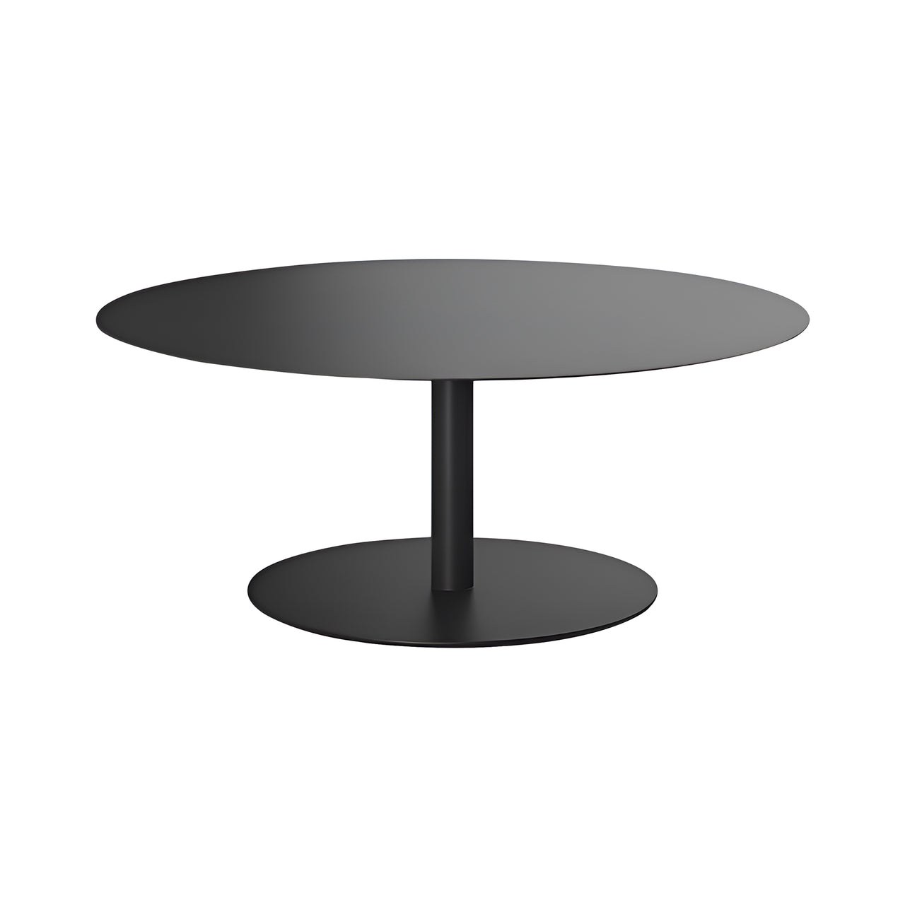 Odette Round Coffee Table: Extra Large + Low + Black Metal