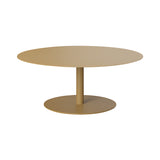 Odette Round Coffee Table: Extra Large + Low + Brown Beige Metal