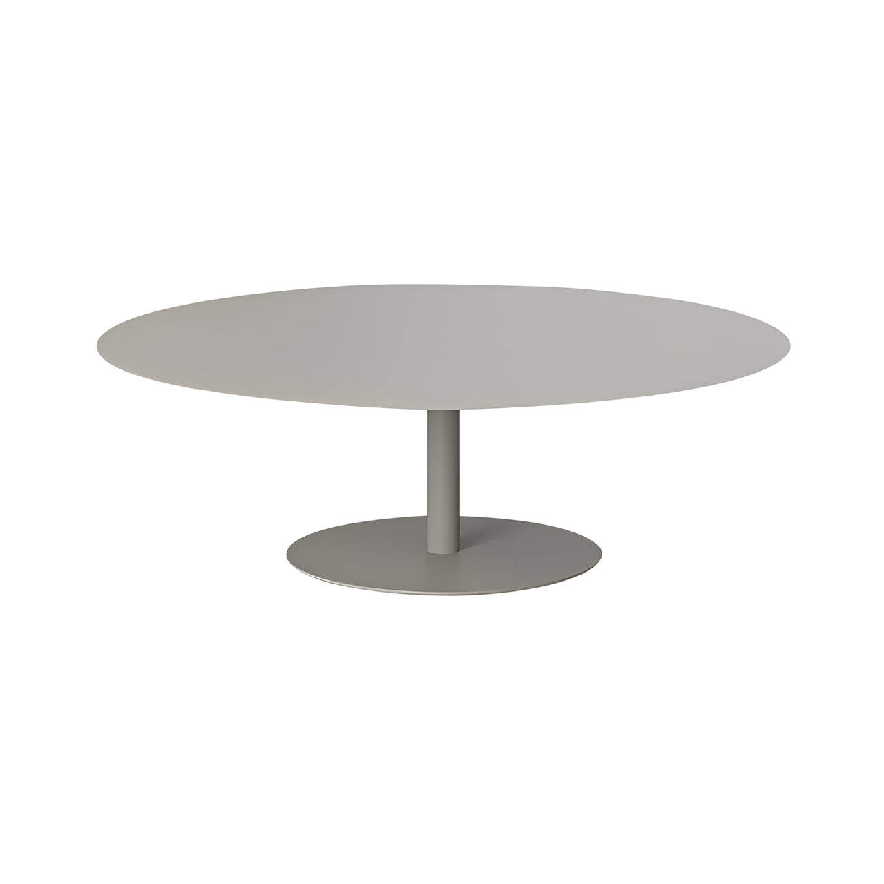 Odette Round Coffee Table: XX Large + Low + Stone Grey Metal